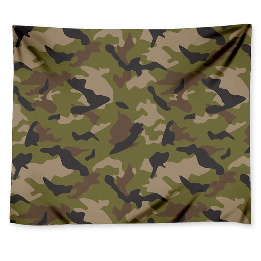 Desert Green Camouflage Print Tapestry