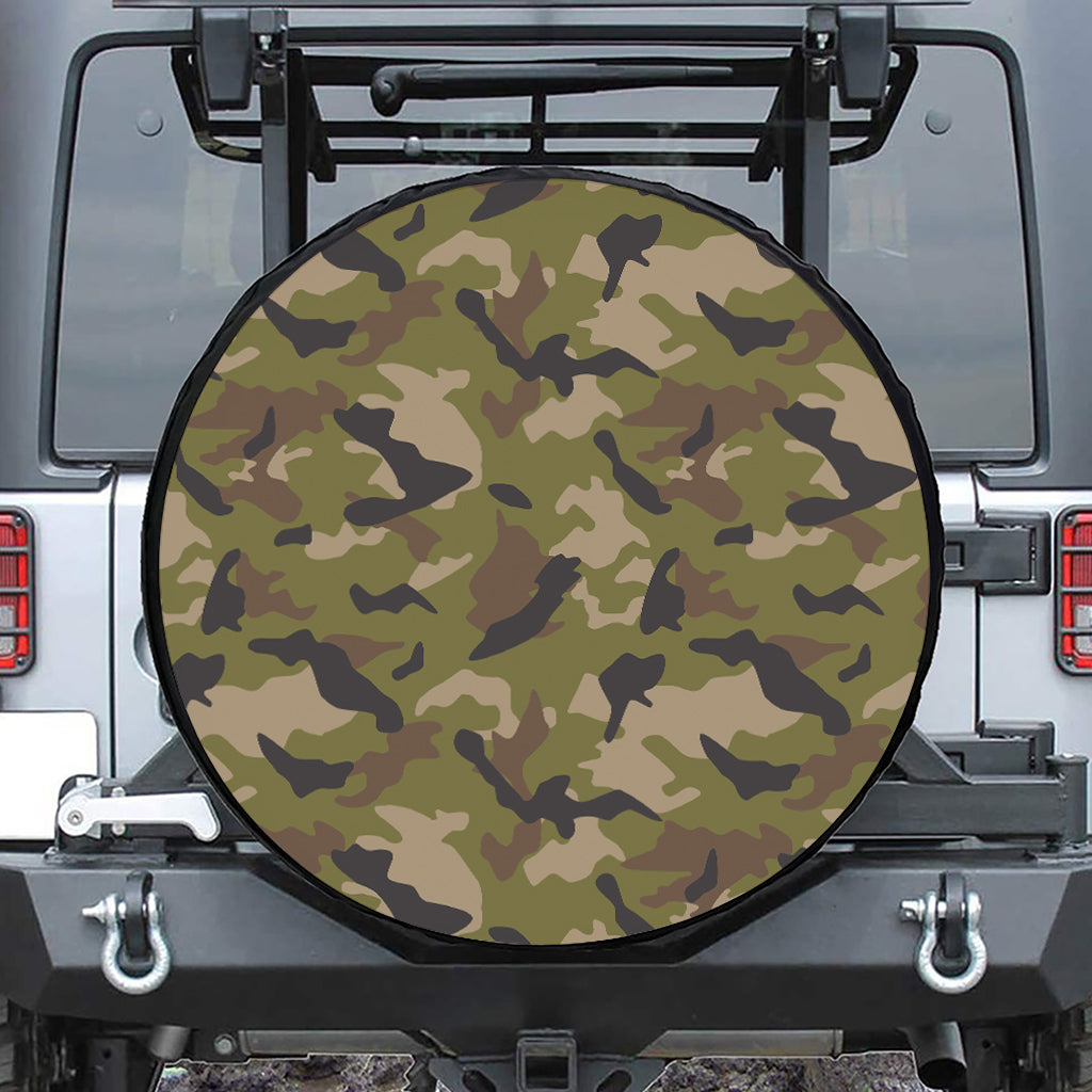 Desert Green Camouflage Print Tire Cover