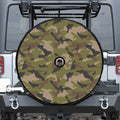 Desert Green Camouflage Print Tire Cover With Camera Hole