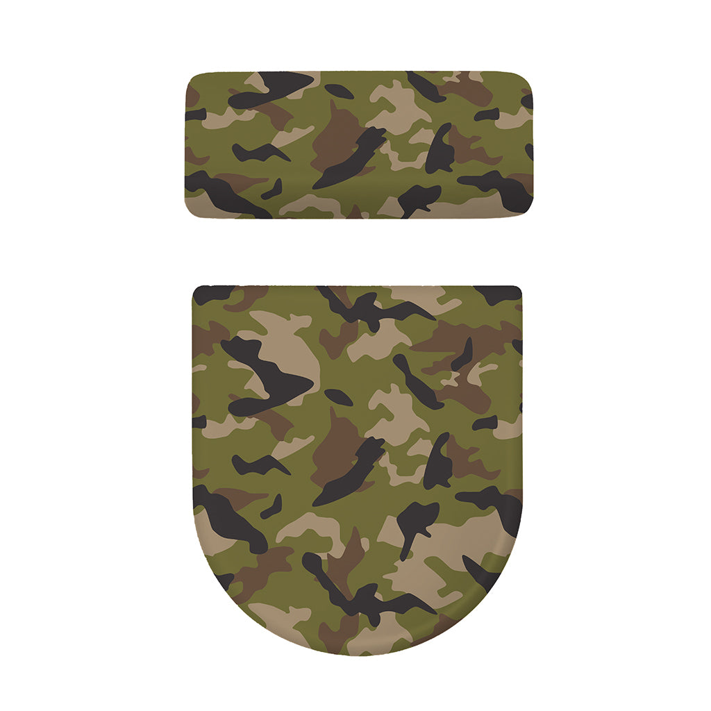Desert Green Camouflage Print Toilet Lid And Tank Cover Set