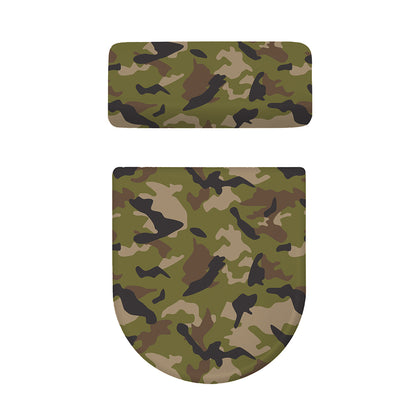 Desert Green Camouflage Print Toilet Lid And Tank Cover Set