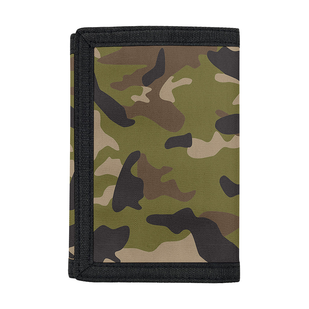 Desert Green Camouflage Print Trifold Wallet