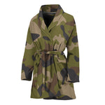 Desert Green Camouflage Print Women's Bathrobe