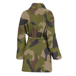 Desert Green Camouflage Print Women's Bathrobe