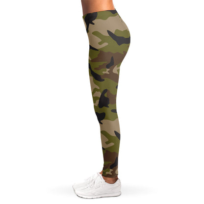 Desert Green Camouflage Print Women's Leggings