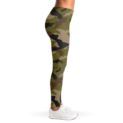 Desert Green Camouflage Print Women's Leggings