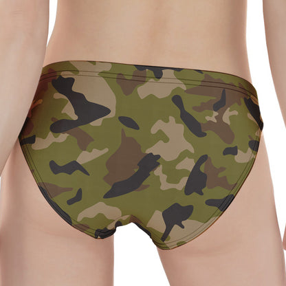 Desert Green Camouflage Print Women's Panties