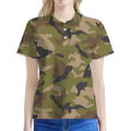 Desert Green Camouflage Print Women's Polo Shirt