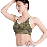 Desert Green Camouflage Print Women's Sports Bra