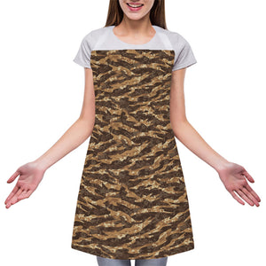 Desert Tiger Stripe Camouflage Print Adjustable Apron