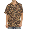 Desert Tiger Stripe Camouflage Print Aloha Shirt