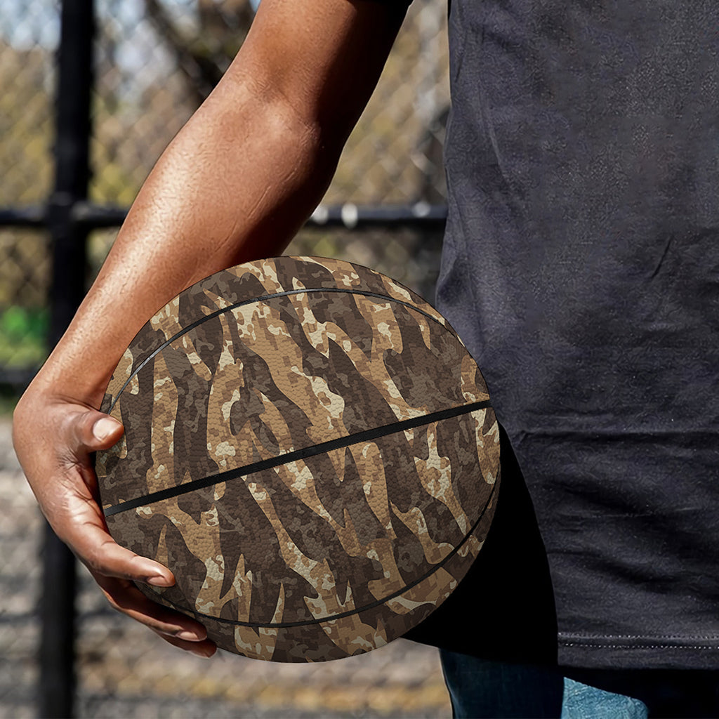 Desert Tiger Stripe Camouflage Print Basketball