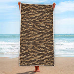 Desert Tiger Stripe Camouflage Print Beach Towel