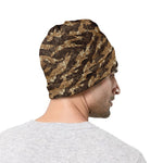 Desert Tiger Stripe Camouflage Print Beanie