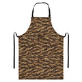 Desert Tiger Stripe Camouflage Print Bib Apron With Pocket