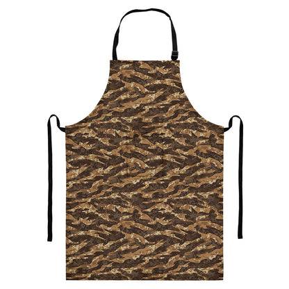 Desert Tiger Stripe Camouflage Print Bib Apron With Pocket