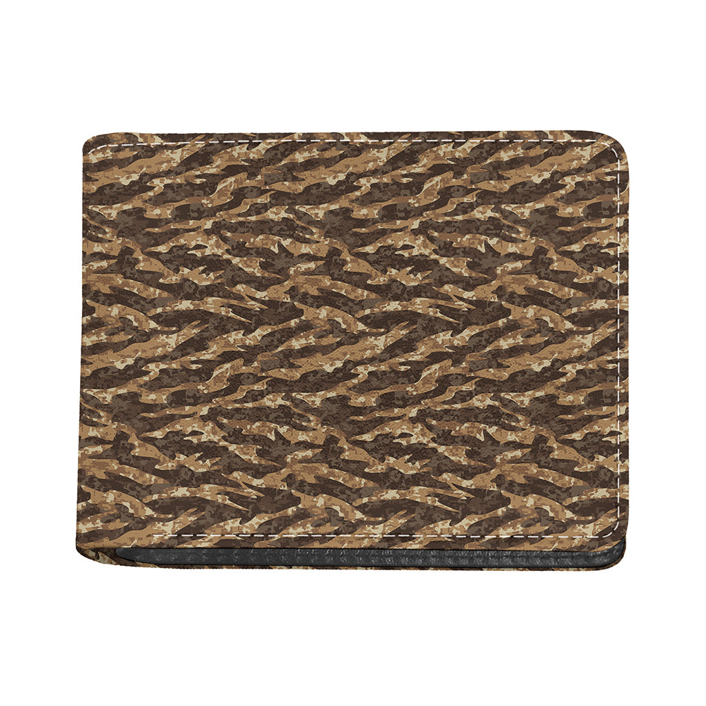 Desert Tiger Stripe Camouflage Print Bifold Wallet