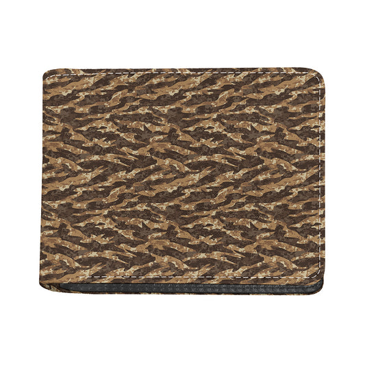Desert Tiger Stripe Camouflage Print Bifold Wallet