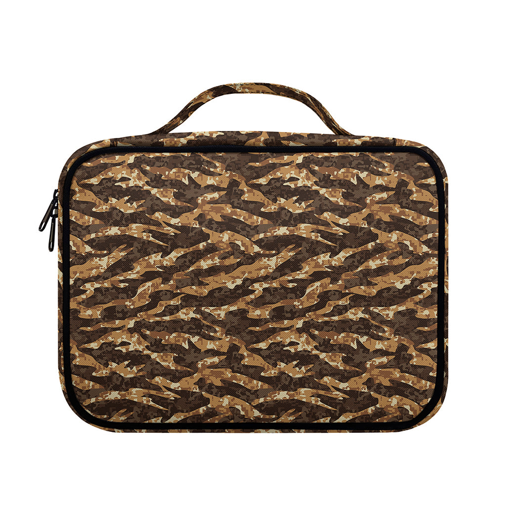 Desert Tiger Stripe Camouflage Print Briefcase Bible Bag