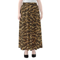 Desert Tiger Stripe Camouflage Print Chiffon Maxi Skirt
