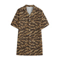 Desert Tiger Stripe Camouflage Print Cotton Hawaiian Shirt