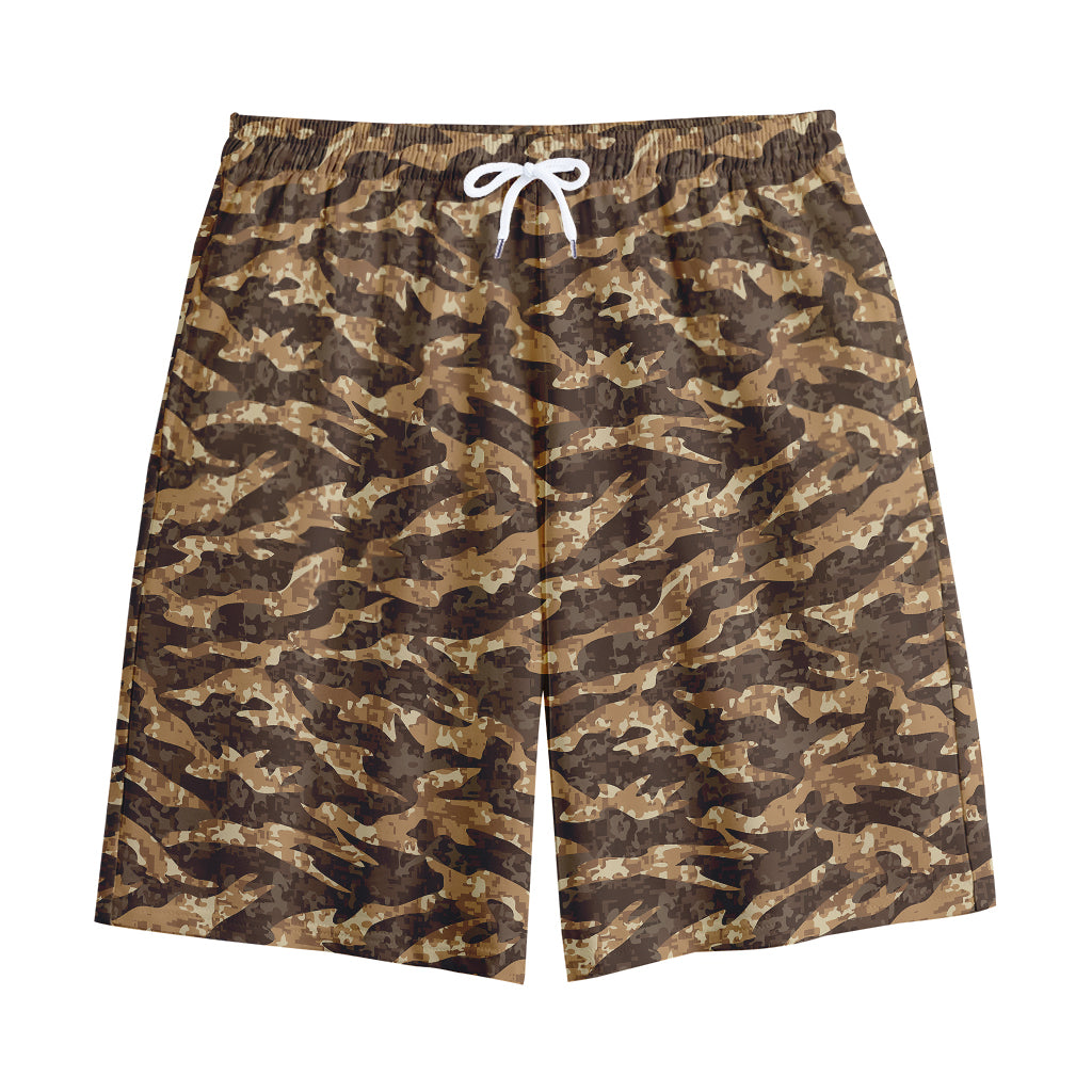 Desert Tiger Stripe Camouflage Print Cotton Shorts