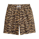 Desert Tiger Stripe Camouflage Print Cotton Shorts