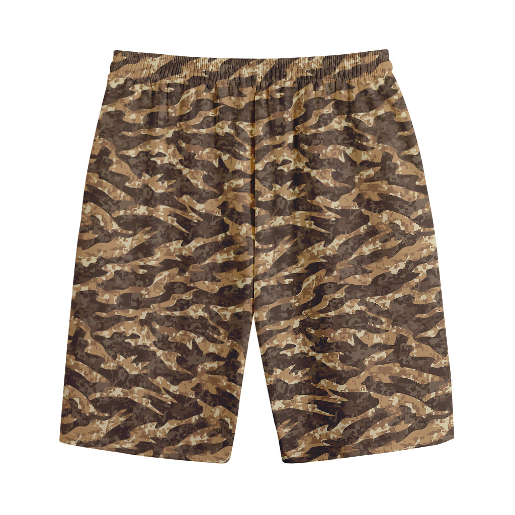 Desert Tiger Stripe Camouflage Print Cotton Shorts