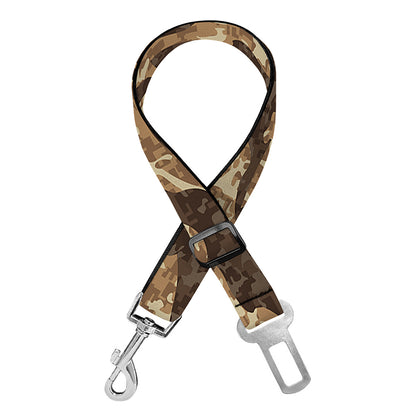 Desert Tiger Stripe Camouflage Print Dog Seat Belt