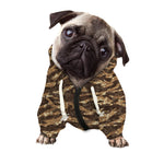 Desert Tiger Stripe Camouflage Print Dog Zip Up Hoodie