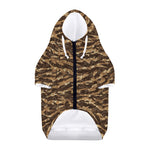 Desert Tiger Stripe Camouflage Print Dog Zip Up Hoodie