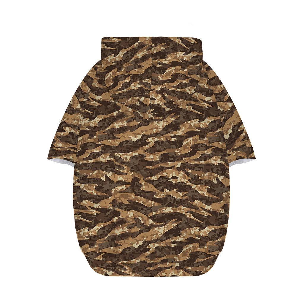 Desert Tiger Stripe Camouflage Print Dog Zip Up Hoodie