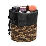 Desert Tiger Stripe Camouflage Print Drawstring Makeup Bag