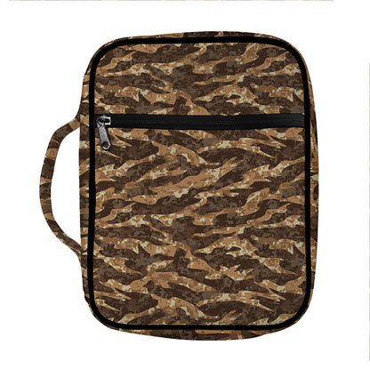 Desert Tiger Stripe Camouflage Print Front Pocket Bible Bag