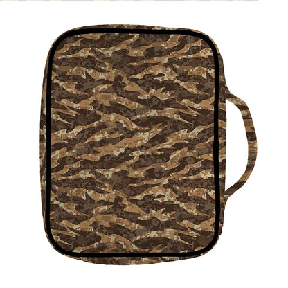 Desert Tiger Stripe Camouflage Print Front Pocket Bible Bag