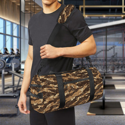Desert Tiger Stripe Camouflage Print Gym Bag