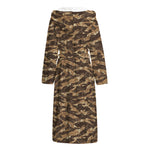 Desert Tiger Stripe Camouflage Print Hooded Bathrobe