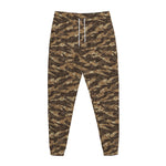 Desert Tiger Stripe Camouflage Print Jogger Pants