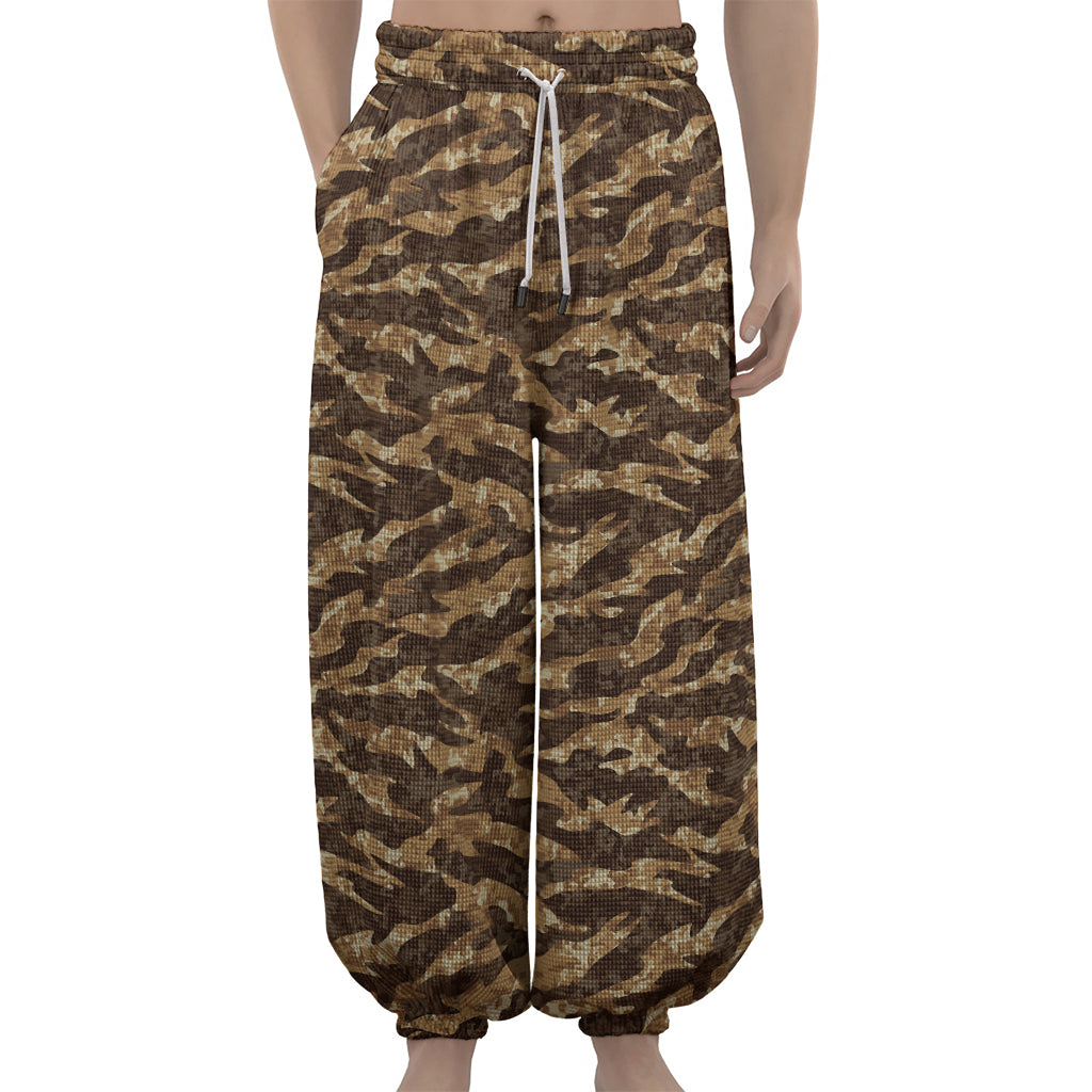 Desert Tiger Stripe Camouflage Print Lantern Pants