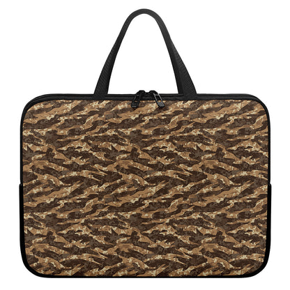 Desert Tiger Stripe Camouflage Print Laptop Sleeve With Handle