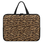 Desert Tiger Stripe Camouflage Print Laptop Sleeve With Handle