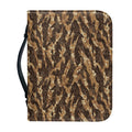 Desert Tiger Stripe Camouflage Print Leather Bible Cover