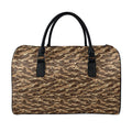 Desert Tiger Stripe Camouflage Print Leather Duffel Bag