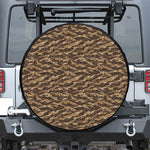 Desert Tiger Stripe Camouflage Print Leather Spare Tire Cover