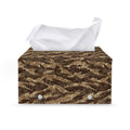 Desert Tiger Stripe Camouflage Print Leather Tissue Box Cover