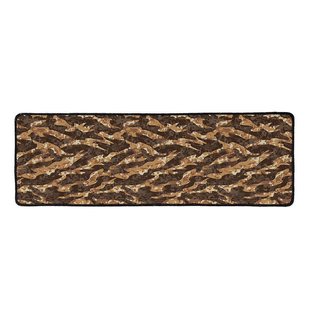 Desert Tiger Stripe Camouflage Print Long Kitchen Mat