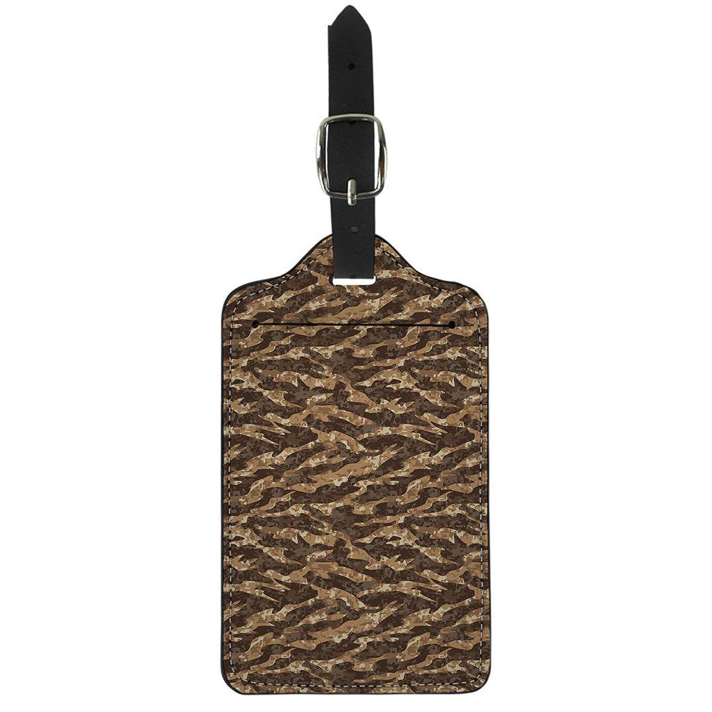 Desert Tiger Stripe Camouflage Print Luggage Tag