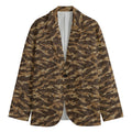 Desert Tiger Stripe Camouflage Print Men's Blazer