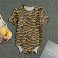 Desert Tiger Stripe Camouflage Print Men's Bodysuit