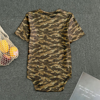 Desert Tiger Stripe Camouflage Print Men's Bodysuit